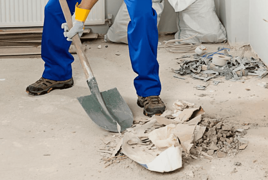 Post construction cleaning by a member of the janstar janitorial services team