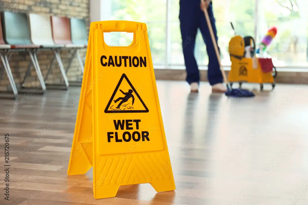 hard floor being cleaned by a commercial cleaning service in greater orlando