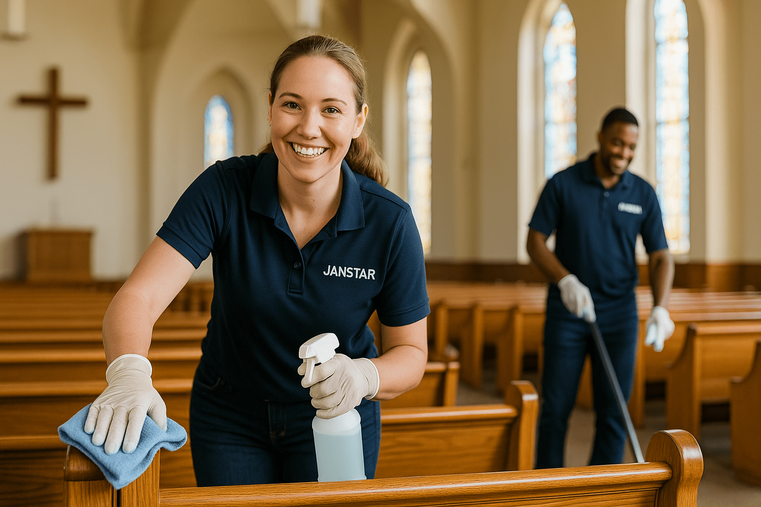 Janstar Church cleaning services cleaning a church