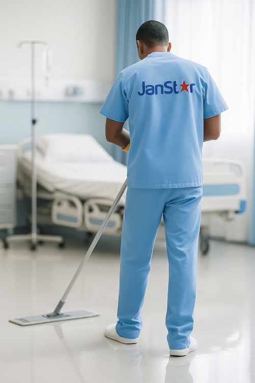 janstar janitorial cleaning a medical room