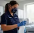 Medical room being sanitized by a commercial cleaning person working for janstar janitorial