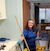 commercial cleaning person preparing to mop a floor